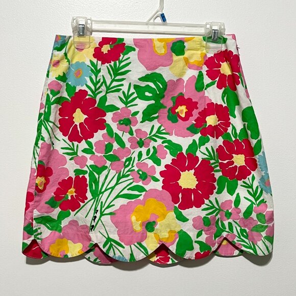 Lilly Pulitzer Womens Linnie Skirt Ants on Parade Floral Size 4 Scalloped Garden - Picture 1 of 7